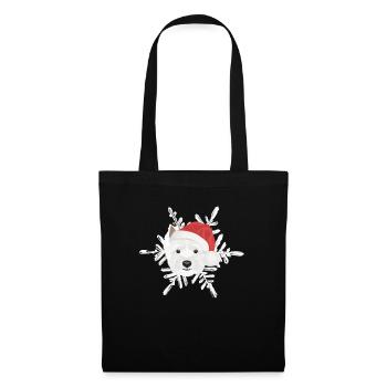West Highland Terrier Joyeux Noël - Sac en tissu - noir - Devant
