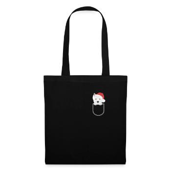 West Highland Terrier Joyeux Noël - Sac en tissu - noir - Devant