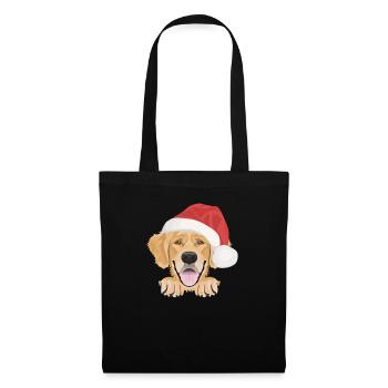 Golden Retriever Frohe Weihnachten - Stoffbeutel - Schwarz - Vorne