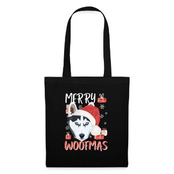 Husky Joyeux Noël - Sac en tissu - noir - Devant