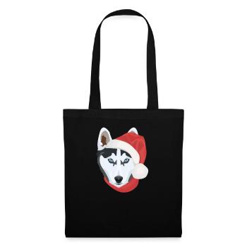 Husky Joyeux Noël - Sac en tissu - noir - Devant
