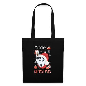 Husky Joyeux Noël - Sac en tissu - noir - Devant