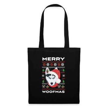 Husky Joyeux Noël - Sac en tissu - noir - Devant