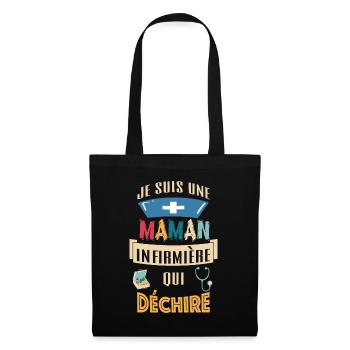 Cadeau je suis une MAMAN infirmière qui déchire - Sac en tissu - noir - Devant