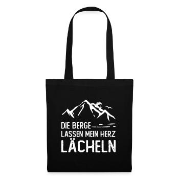Die Berge lassen mein Herz lächeln - Stoffbeutel - Schwarz - Vorne
