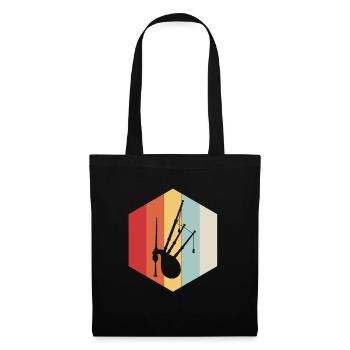 Retro Bagpipe Silhouette - Tote Bag - black - Front