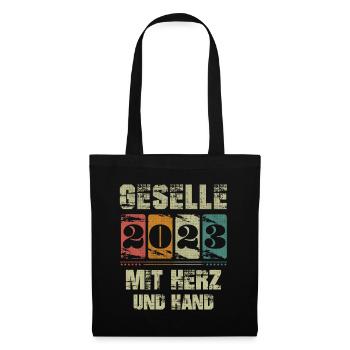 Geselle Ausbildung bestanden 2023 Herren - Stoffbeutel - Schwarz - Vorne