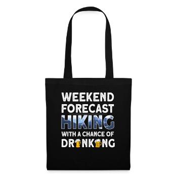 Funny Weekend Forecast Hiking Mountain climbers - Tote Bag - black - Front