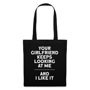 Ta copine n’arrête pas de me regarder - Sac en tissu - noir - Devant