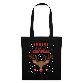 Design de renne tenue de Noël - Sac en tissu - noir - Devant