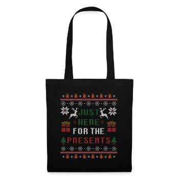 Juste ici pour les cadeaux de Noël Xmas - Sac en tissu - noir - Devant