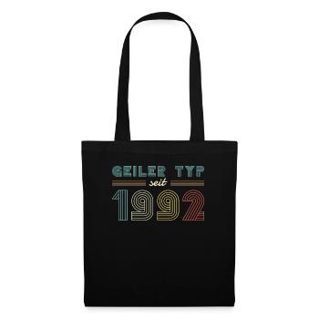 30. Geburtstag Männer TShirt 1992 Geburtstag Mann - Stoffbeutel - Schwarz - Vorne