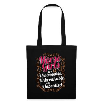 Horse Girls Are Unstoppable Unbreakable Unbridled - Tote Bag - black - Front