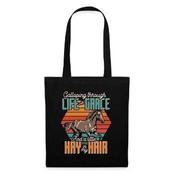 Galloping Through Life With Grace And A Little Hay - Tote Bag - black - Front