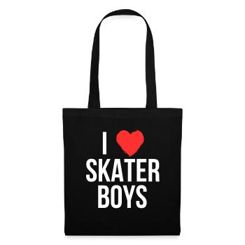 Ich liebe Skater Boys - Stoffbeutel - Schwarz - Vorne