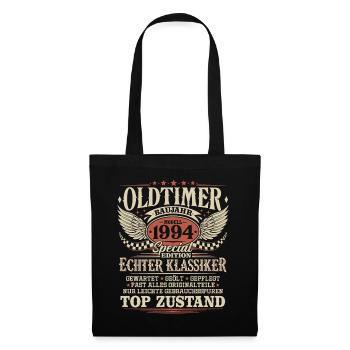 Oldtimer Baujahr 1994 Jahrgang Geburtstag Geschenk - Stoffbeutel - Schwarz - Vorne
