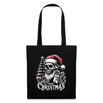 Spooky Santa Claus Skull with Parcel - Tote Bag - black - Front