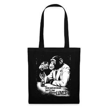 J’aime et je suis aimé – Sad Monkey Whiskey Art - Sac en tissu - noir - Devant