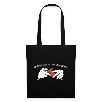 Le tricot m'empêche de me démêler - Sac en tissu - noir - Devant