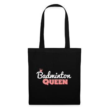Badminton Queen - Badminton Federball Geschenk - Stoffbeutel - Schwarz - Vorne