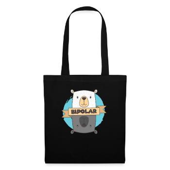 BiPolar Bear I Conception de troubles mentaux mignons - Sac en tissu - noir - Devant