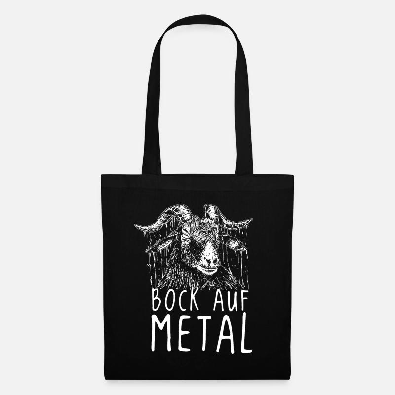Bock auf Metal Musik Geschenk - Stoffbeutel - Schwarz