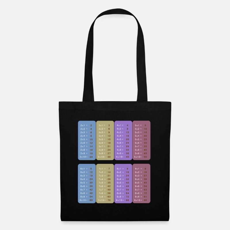 Multiplication table - Tote Bag - black