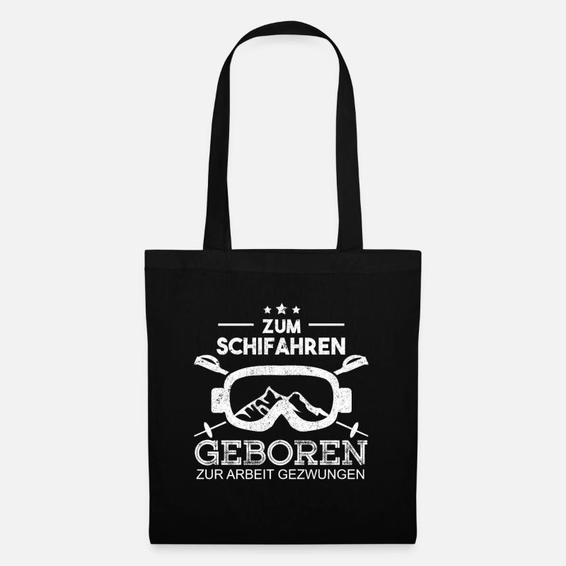 Zum schifahren geboren - Stoffbeutel - Schwarz