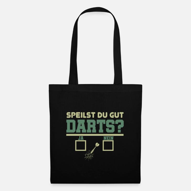 Spielst du Darts? Lustiges Darts Design.(deutsch) - Stoffbeutel - Schwarz