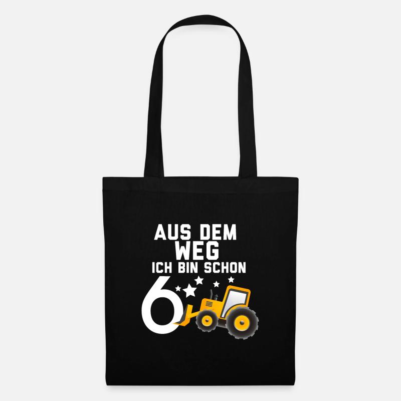 Aus dem Weg Ich bin 6 Jahre Geburtstag Geschenk - Stoffbeutel - Schwarz