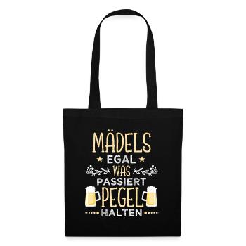 Mädels Pegel halten - Stoffbeutel - Schwarz - Vorne