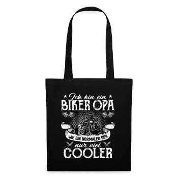 Biker Opa wie normaler Opa nur cooler - Stoffbeutel - Schwarz - Vorne