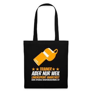 Basketball Trainer Coach Übung Liniensprint Pfeife - Stoffbeutel - Schwarz - Vorne