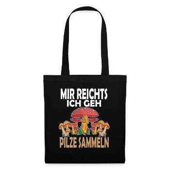 Pilzsammler Pilsjäger Pilsejäger Pilzsaison Herbst - Stoffbeutel - Schwarz - Vorne