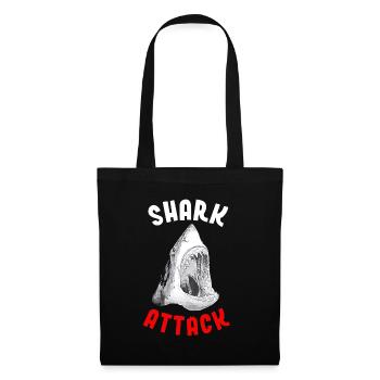 Shark Attack Danger Funny Beach Idée cadeau - Sac en tissu - noir - Devant