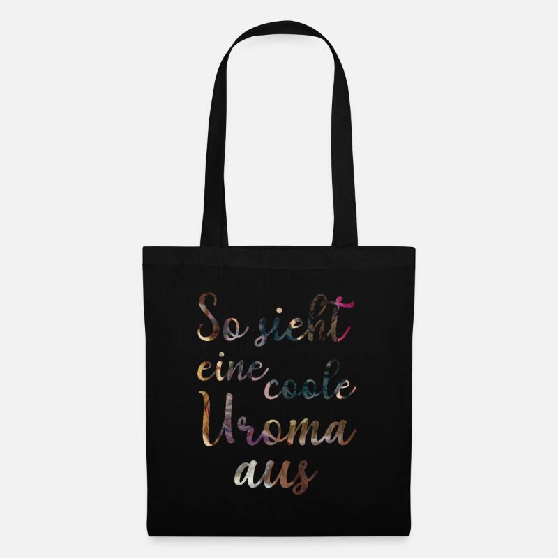 So sieht eine coole Uroma aus Geschenk floral - Stoffbeutel - Schwarz