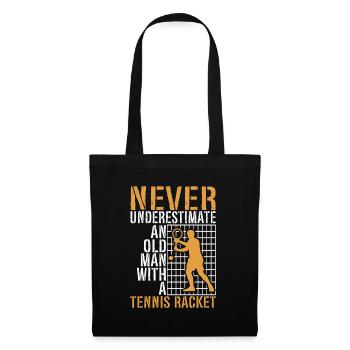 Never underestimate an old man with tennis - Tote Bag - black - Front