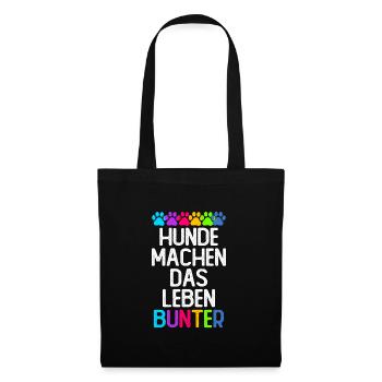 Hunde machen das Leben bunter - Stoffbeutel - Schwarz - Vorne