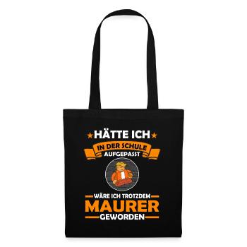 Maurer Geschenk, Maurer Abschluss, Maurer Vintage - Stoffbeutel - Schwarz - Vorne