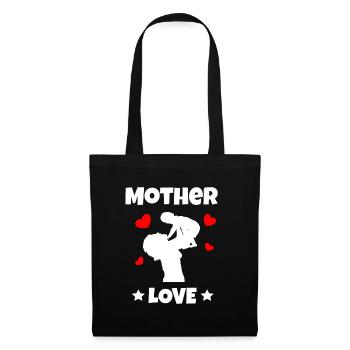 Mère amour fête des mères bébé nourrisson - Sac en tissu - noir - Devant