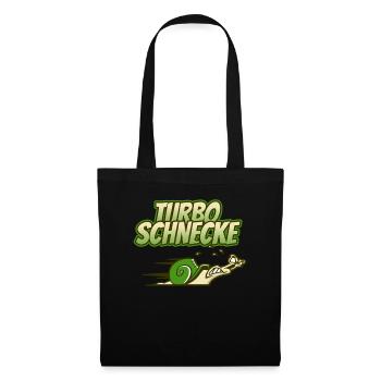 Turboschnecke Läufer Marathon Spruch Geschenk - Stoffbeutel - Schwarz - Vorne