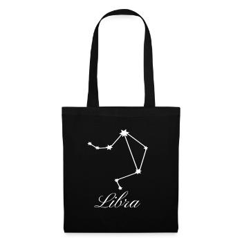 Sternzeichen Waage T-shirt Geschenkidee - Stoffbeutel - Schwarz - Vorne