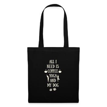 I only need coffee yoga and my dog - Sac en tissu - noir - Devant