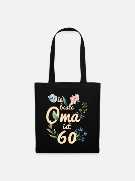 Die beste Oma ist 60 Jahre alt Geschenk 1961 - Stoffbeutel - Schwarz
