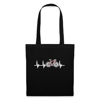 Cyclisme vélo battement cardiaque cycliste - Sac en tissu - noir - Devant