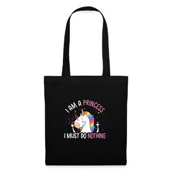 I'm a princess I don't have to do anything - Stoffbeutel - Schwarz - Vorne