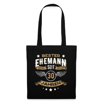 Bester Ehemann seit 30 Jahren Geschenk - Stoffbeutel - Schwarz - Vorne