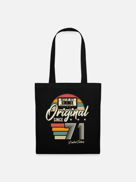 Original Jahrgang 1971 Vintage Geburtstag Geschenk - Stoffbeutel - Schwarz