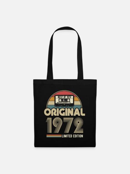 1972 Original Vintage Geburtstag Geschenk - Stoffbeutel - Schwarz