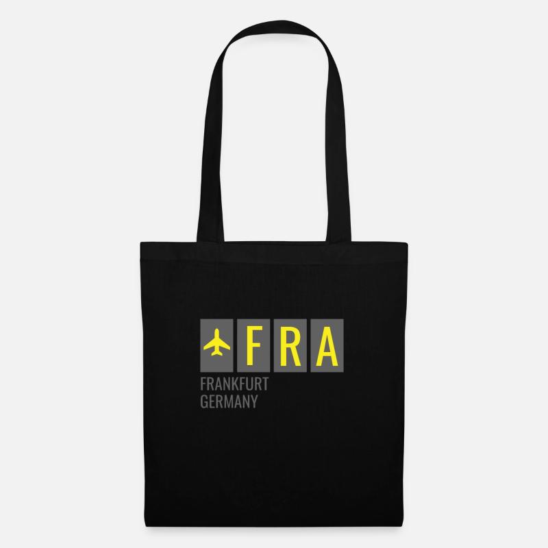 FRA Frankfurt Deutsch Flughafen Code - Stoffbeutel - Schwarz